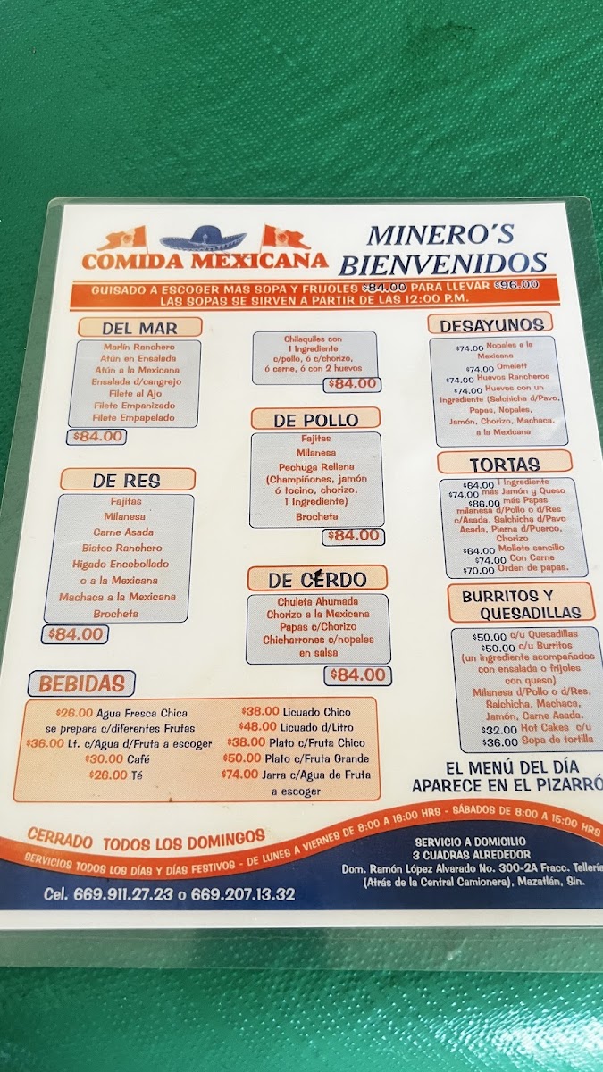 Menu Minero's | Comida Mexicana-1